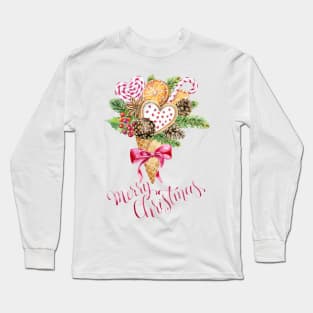 Watercolor Christmas bouquet Long Sleeve T-Shirt